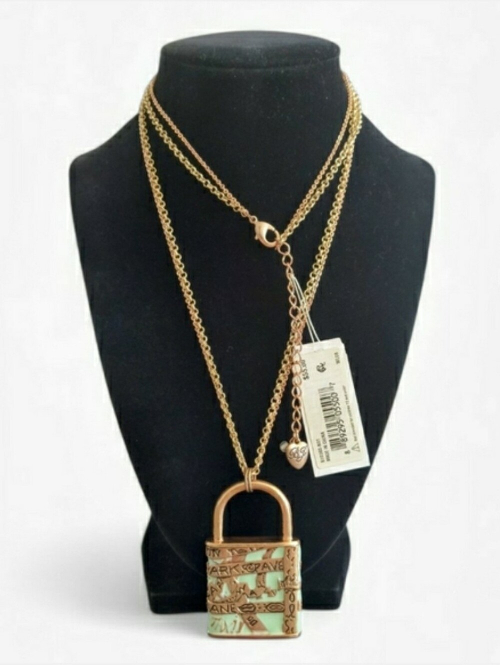 Betsey Johnson Padlock Pendant Statement Necklace NWT!